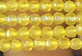 CTG1112 15.5 inches 3mm faceted round tiny yellow agate beads