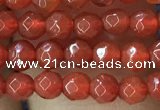 CTG1113 15.5 inches 3mm faceted round tiny red agate beads