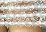 CTG1123 15.5 inches 3mm faceted round tiny white crystal beads