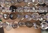 CTG1127 15.5 inches 3mm faceted round tiny smoky quartz beads