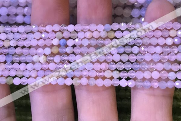 CTG1134 15.5 inches 3mm faceted round tiny morganite beads