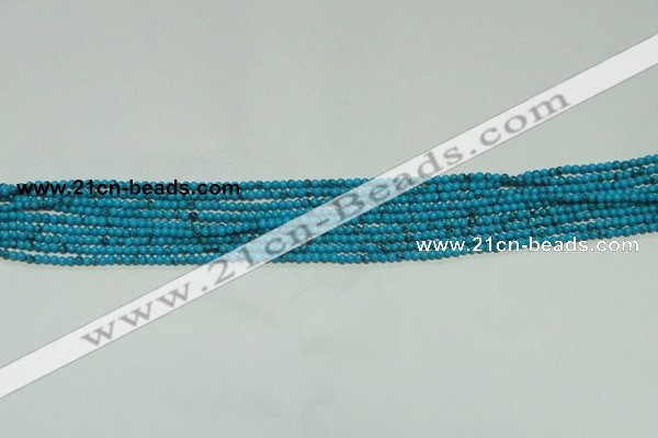 CTG114 15.5 inches 2mm round tiny blue turquoise beads wholesale