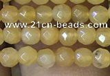 CTG1149 15.5 inches 3mm faceted round tiny yellow jade beads