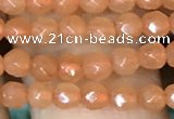 CTG1151 15.5 inches 3mm faceted round tiny red aventurine beads