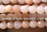 CTG1152 15.5 inches 3mm faceted round tiny pink aventurine beads