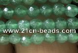 CTG1154 15.5 inches 3mm faceted round tiny green aventurine beads