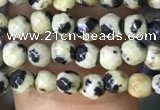 CTG1160 15.5 inches 3mm faceted round tiny dalmatian jasper beads