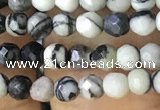 CTG1161 15.5 inches 3mm faceted round tiny black water jasper beads