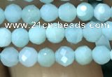 CTG1165 15.5 inches 3mm faceted round tiny amazonite beads