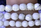 CTG1170 15.5 inches 3mm faceted round tiny white howlite beads