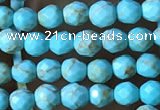 CTG1172 15.5 inches 3mm faceted round tiny turquoise beads