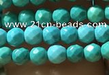 CTG1176 15.5 inches 3mm faceted round tiny turquoise beads