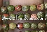 CTG1181 15.5 inches 3mm faceted round tiny unakite gemstone beads