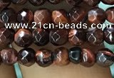 CTG1186 15.5 inches 3mm faceted round tiny red tiger eye beads