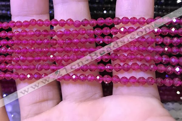 CTG1197 15.5 inches 3mm faceted round tiny quartz glass beads