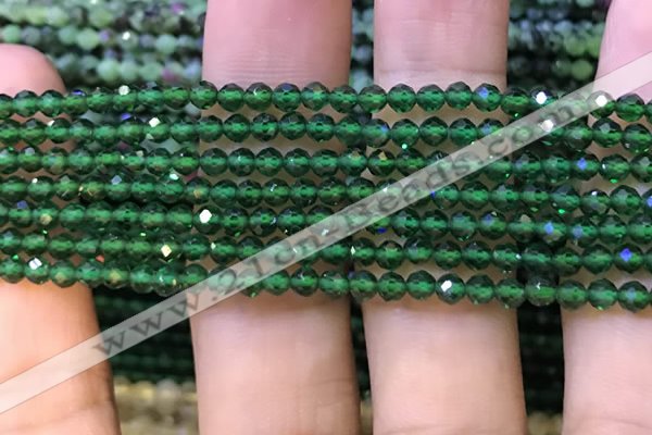 CTG1198 15.5 inches 3mm faceted round tiny quartz glass beads