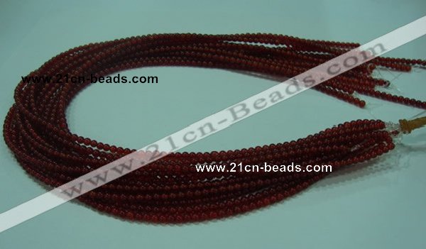 CTG12 15.5 inch 3mm round A grade tiny red agate beads wholesale