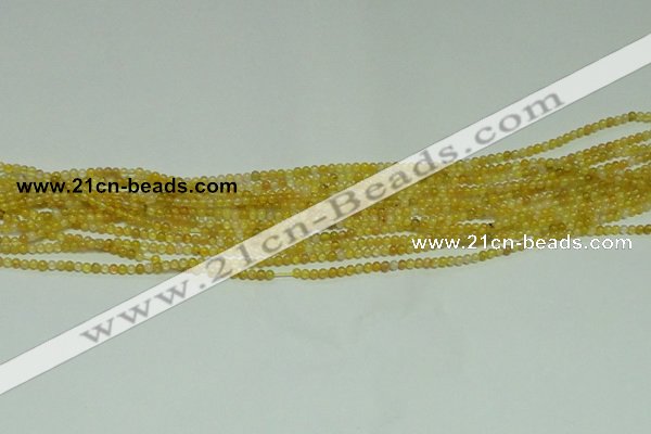 CTG121 15.5 inches 2mm round tiny yellow agate beads wholesale