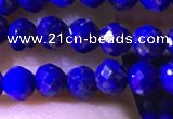 CTG1216 15.5 inches 4mm faceted round tiny lapis lazuli beads