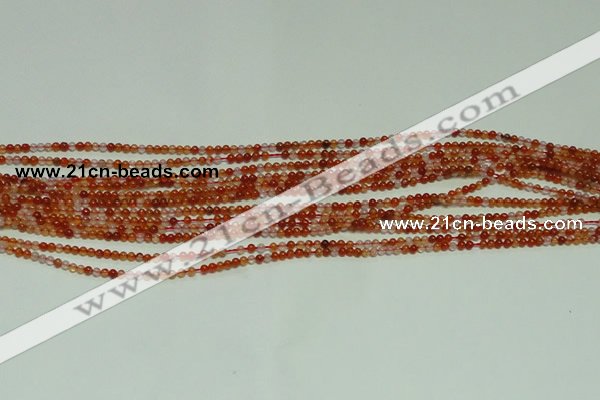 CTG123 15.5 inches 2mm round grade A tiny red agate beads wholesale