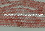 CTG124 15.5 inches 2mm round tiny cherry quartz beads wholesale