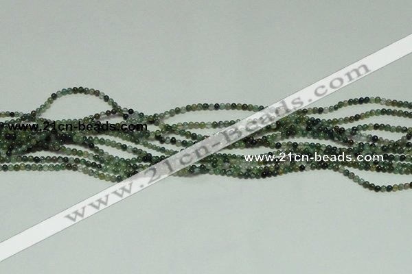 CTG126 15.5 inches 2mm round tiny moss agate beads wholesale