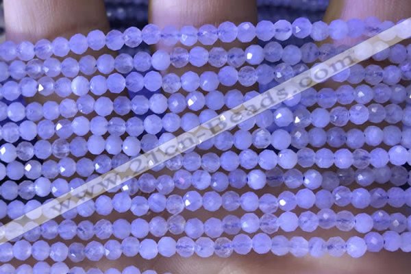 CTG1304 15.5 inches 3mm faceted round blue lace agate beads wholesale