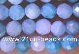 CTG1309 15.5 inches 4mm faceted round amazonite beads wholesale