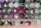 CTG1314 15.5 inches 2mm faceted round ruby zoisite beads