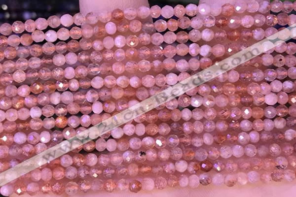 CTG1318 15.5 inches 3mm faceted round golden sunstone beads