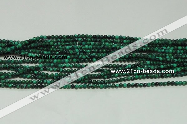 CTG132 15.5 inches 3mm round tiny synthetic malachite beads wholesale