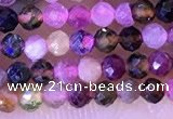 CTG1326 15.5 inches 2mm faceted round tourmaline beads wholesale