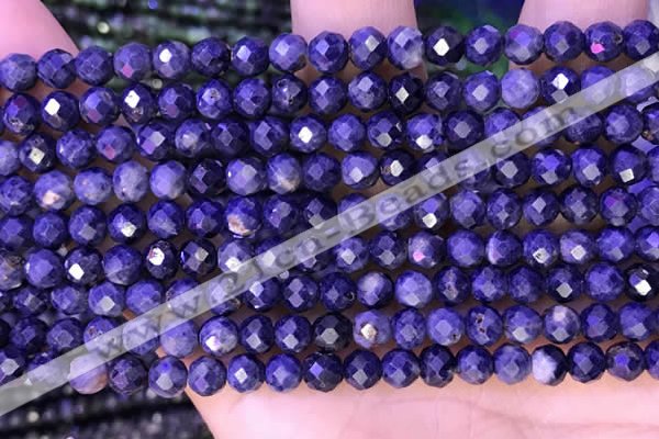 CTG1335 15.5 inches 4mm faceted round sapphire beads wholesale