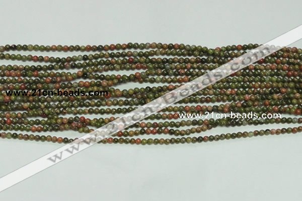 CTG134 15.5 inches 3mm round tiny unakite gemstone beads wholesale