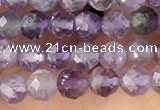 CTG1343 15.5 inches 4mm faceted round amethyst beads wholesale