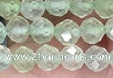 CTG1349 15.5 inches 5mm faceted round prehnite beads wholesale