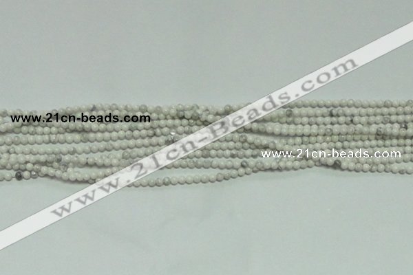 CTG135 15.5 inches 3mm round tiny white turquoise beads wholesale