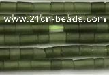 CTG1374 15.5 inches 1.5*2.5mm tube tiny green jade beads