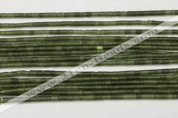 CTG1374 15.5 inches 1.5*2.5mm tube tiny green jade beads