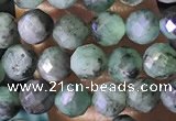 CTG1389 15.5 inches 4mm faceted round tiny emerald beads