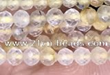 CTG1405 15.5 inches 2mm faceted round golden rutilated quartz beads