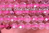 CTG1406 15.5 inches 2mm faceted round strawberry quartz beads