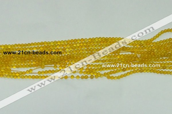 CTG141 15.5 inches 3mm round tiny yellow agate beads wholesale