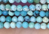 CTG1424 15.5 inches 2mm faceted round turquoise beads wholesale