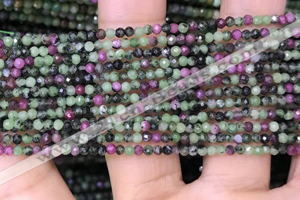 CTG1427 15.5 inches 2mm faceted round ruby zoisite beads