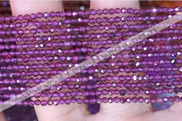 CTG1439 15.5 inches 2mm faceted round garnet beads wholesale