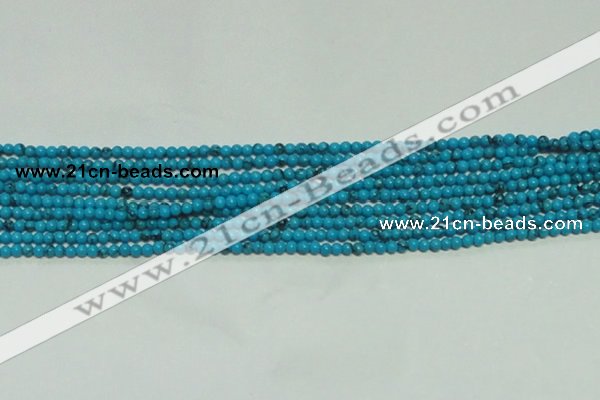 CTG144 15.5 inches 3mm round tiny blue turquoise beads wholesale