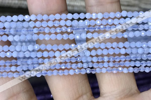 CTG1442 15.5 inches 2mm faceted round blue lace agate beads