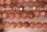 CTG1451 15.5 inches 2mm faceted round goldstone beads wholesale