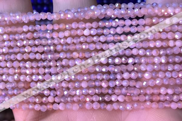 CTG1452 15.5 inches 2mm faceted round AB-color moonstone beads